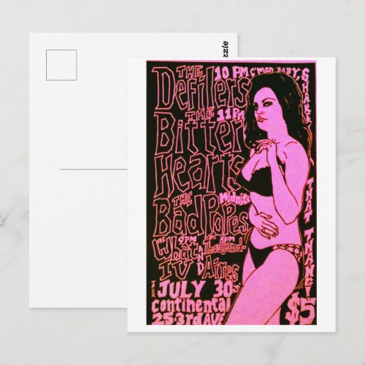 Defilers Garage Rock Flyerはがき ポストカード (正面/裏面)