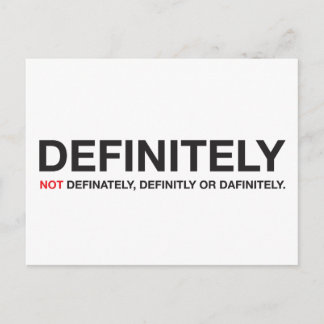 「definitely」の綴り方は？ ポストカード
