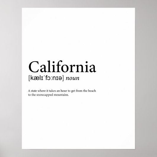 Definition Kalifornien Poster ポスター (正面)