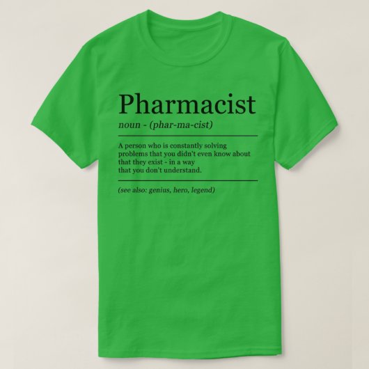 Definition Pharmacist Pharmacy Graduation Tシャツ (デザイン正面)