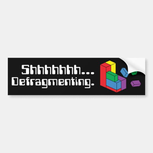 Defragmenting バンパーステッカー (正面)
