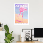 Deftones Gig Poster Pink Flamingo Art Print (A3 ポスター (ホームオフィス)