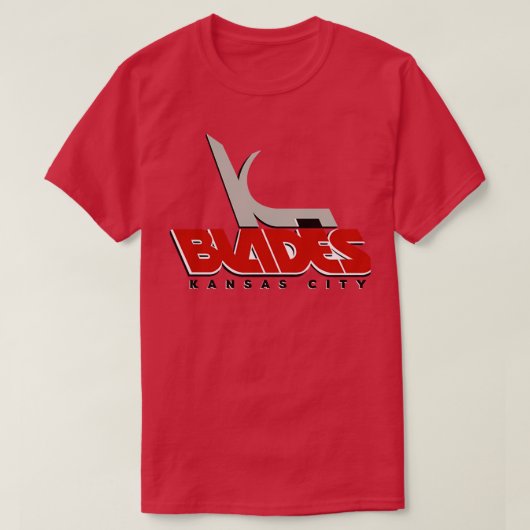 Defunct Kansas City Blades IHL Hockey 1990 Tシャツ (デザイン正面)