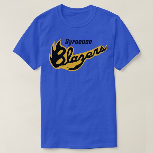 Defunct Syracuse Blazers NAHLホッケー1977 Tシャツ (デザイン正面)
