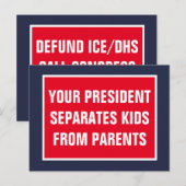 Defund DHS/ICE Congress Call to Action ポストカード (正面/裏面)