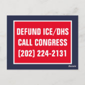 Defund DHS/ICE Congress Call to Action ポストカード (裏面)