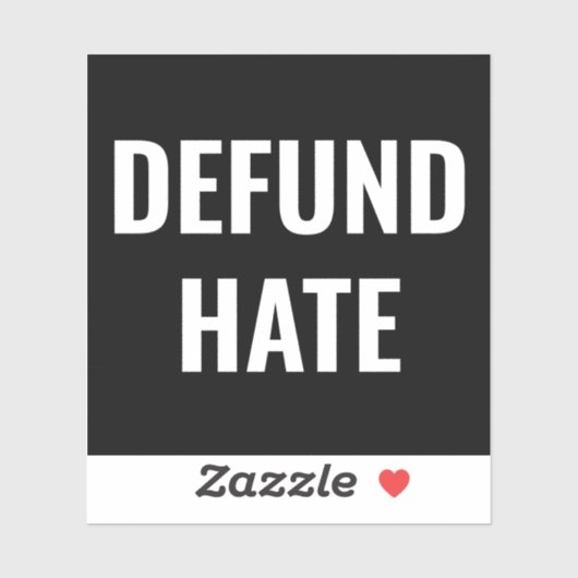「Defund Hate」憎悪ストップ白黒システッカー シール (シート)
