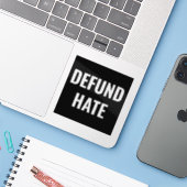 「Defund Hate」憎悪ストップ白黒システッカー シール (ノートパソコンとiPhone)