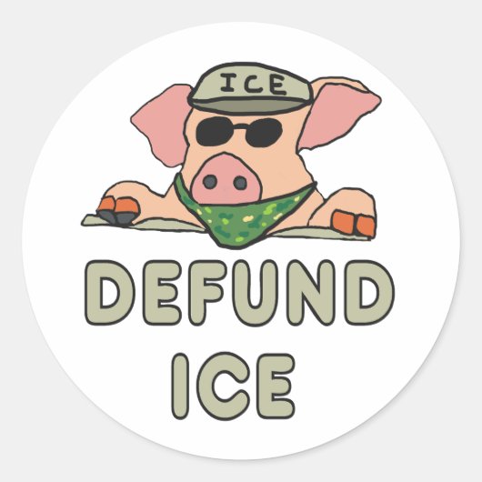 Defund ICE ラウンドシール (正面)