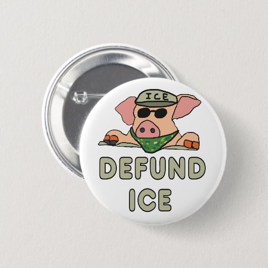 Defund ICE 缶バッジ (正面&裏面)