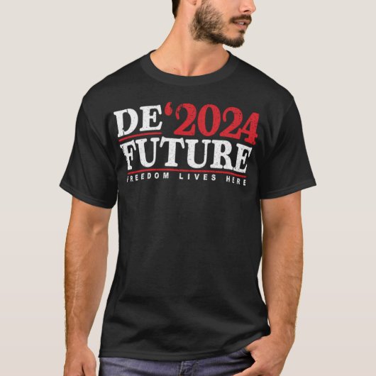 Defuture 2024 Freedom Live Here Tシャツロン・デサンティ Tシャツ (正面)