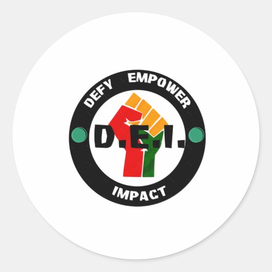 Defy Empower Impact Clicステッカー ラウンドシール (正面)