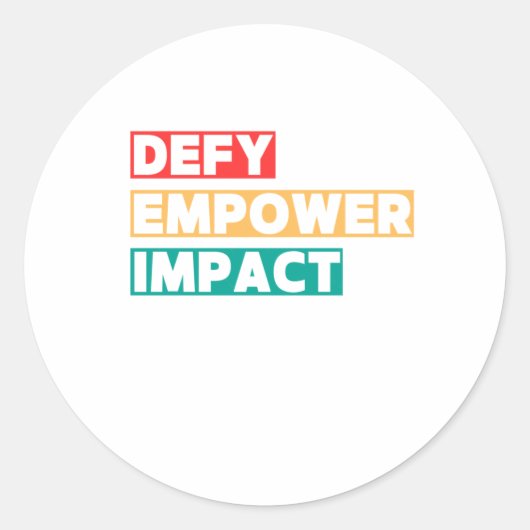 Defy Empower Impact Deiステッカー ラウンドシール (正面)