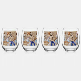 Dega’s Dancer With Blue Ribbon ステムなしワイングラス