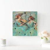 degas ~の正方形の柱時計によるバレリーナ スクエア壁時計 (ホーム)