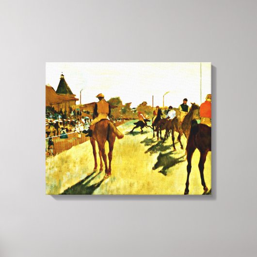 Degas：スタンドの前の競走馬 キャンバスプリント (正面)