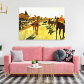 Degas：スタンドの前の競走馬 キャンバスプリント (インサイチュ (リビング))