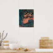 Degas – 赤い衣装を着た3人のダンサー ポスター (キッチン)