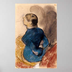 Degas – 青の若い女性 ポスター