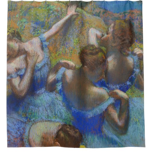 Degas Blue Dancers Pastel Fine Art Masterpiece シャワーカーテン (正面)