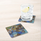 Degas Blue Dancers Pastel Fine Art Masterpiece スクエアペーパーコースター (インサイチュ)
