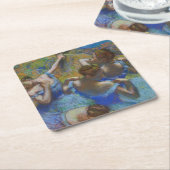 Degas Blue Dancers Pastel Fine Art Masterpiece スクエアペーパーコースター (アングル)
