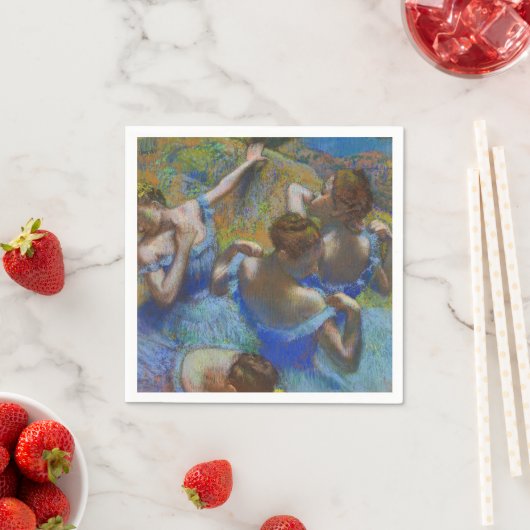 Degas Blue Dancers Pastel Fine Art Masterpiece スタンダードカクテルナプキン (インサイチュ)
