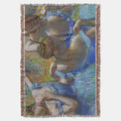 Degas Blue Dancers Pastel Fine Art Masterpiece スローブランケット (正面縦)