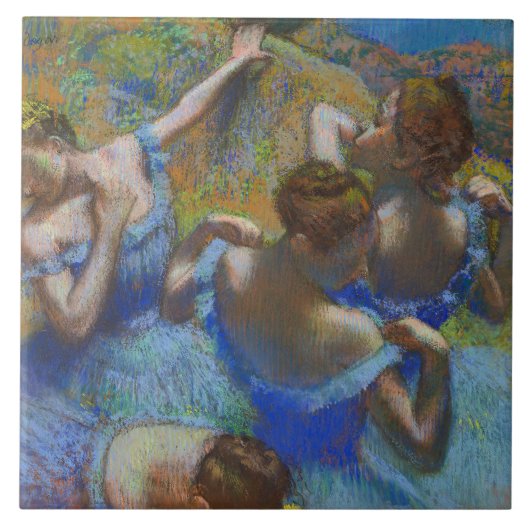 Degas Blue Dancers Pastel Fine Art Masterpiece タイル (正面)