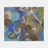 Degas Blue Dancers Pastel Fine Art Masterpiece フリースブランケット (正面(横))