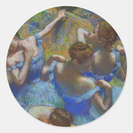 Degas Blue Dancers Pastel Fine Art Masterpiece ラウンドシール (正面)