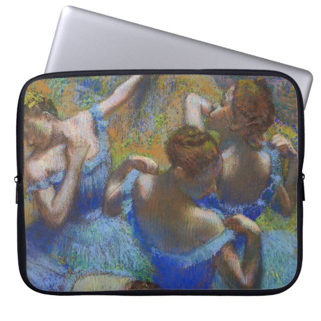 Degas Blue Dancers Pastel Fine Art Masterpiece ラップトップスリーブ (正面)