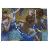 Degas Blue Dancers Pastel Fine Art Masterpiece ラージペーパーバッグ (裏面)