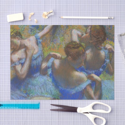 Degas Blue Dancers Pastel Fine Art Masterpiece 薄葉紙 (クラフト)