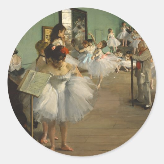 Degas Dance Class Ballet Dancers Ballerina Art ラウンドシール (正面)