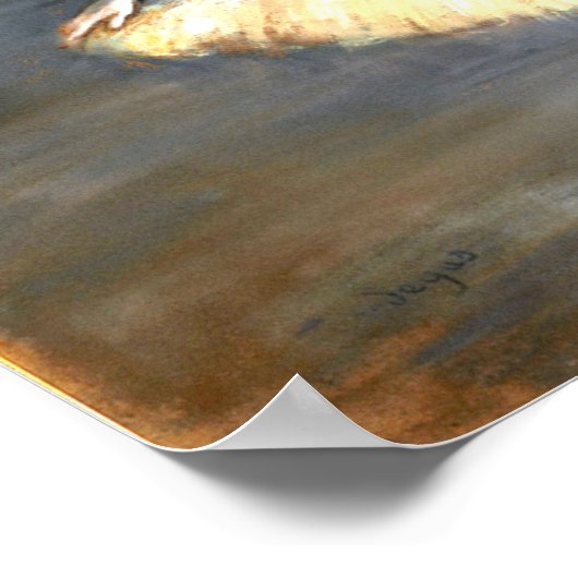 Degas - Dancer with a Bouquet ポスター (角)