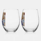 Degas Dancer with Blue Ribbon    ステムなしワイングラス (左)