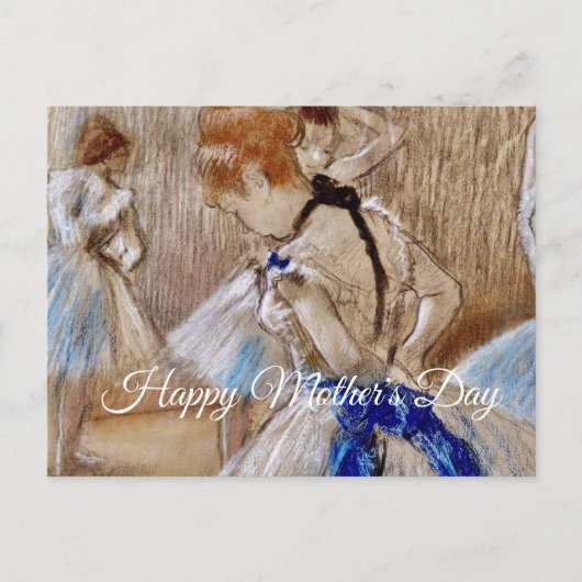 Degas Dancer With Blue Ribbon ポストカード (正面)