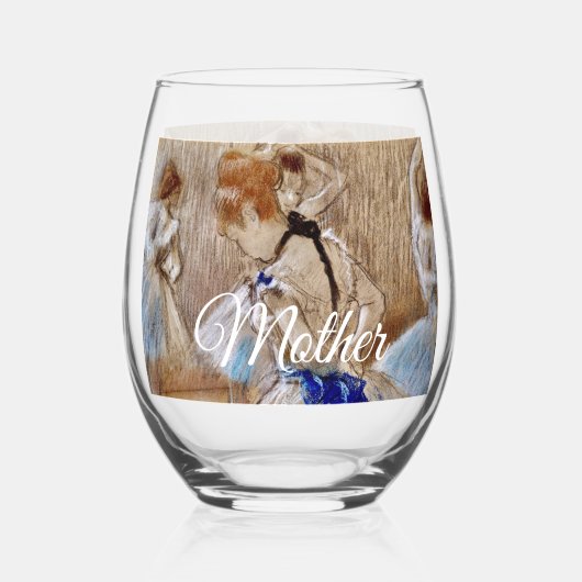 Degas Dancer With Blue Ribbon Drinkware Set ステムなしワイングラス (裏面)