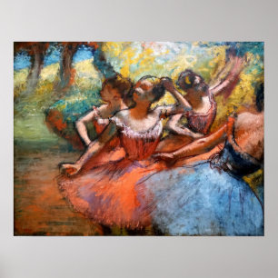 Degas - Four Ballerinas Onステージ1890 ポスター