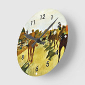 Degas: Racehorses Before the Stands ラウンド壁時計 (傾斜)