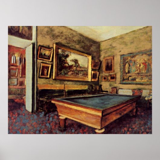 Degas - The Billiard Room, popular painting, ポスター (正面)