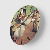 Degas: The Dance Class, 1874 ラウンド壁時計 (傾斜)