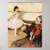 Degas - The Dance Lesson,有名なハガキ絵画ー ポスター (正面)