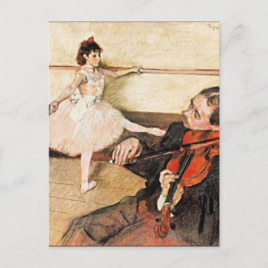 Degas - The Dance Lesson，有名なハガキ絵画ー ポストカード (正面)