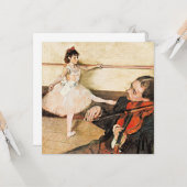 Degas - The Dance Lesson，有名絵画な カード (正面/裏面インサイチュ)