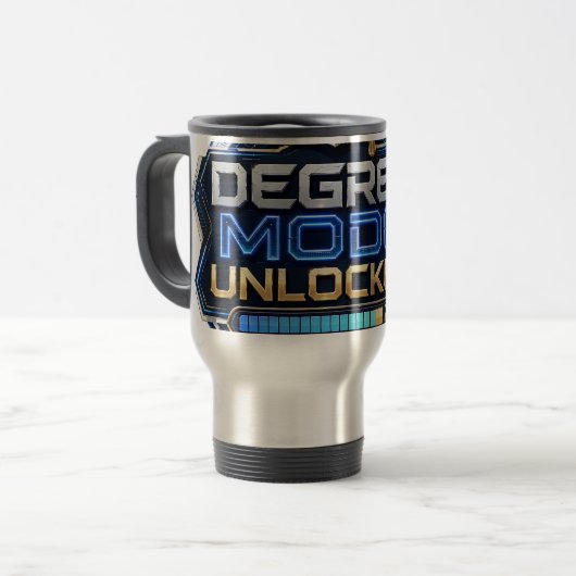 Degree Mode Unlocked 卒業記念マグカップ 2026年卒用 トラベルマグ (正面左)