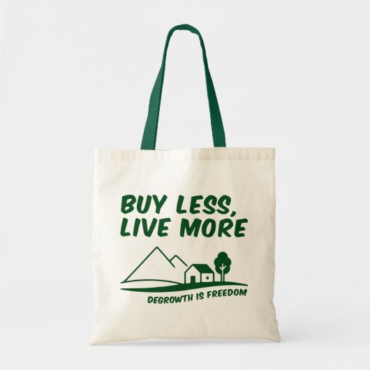 Degrowth Is Freedom: Buy Less, Live More トートバッグ (正面)