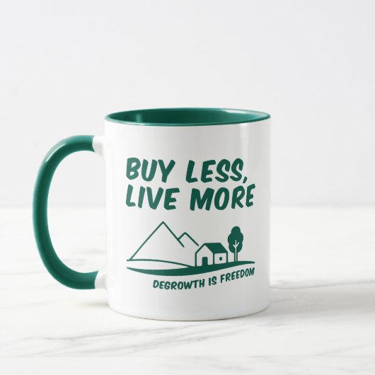 Degrowth Is Freedom: Buy Less, Live More マグカップ (左)