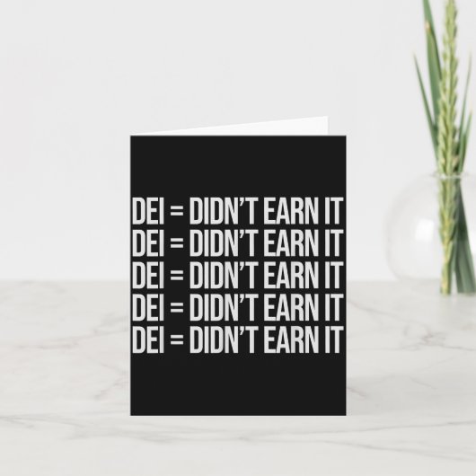 Dei Didn't Earn It Funny Quote , Small, Black カード (正面)